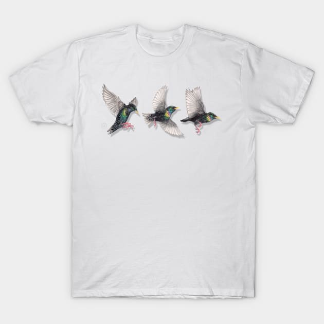 Starling Trio T-Shirt by somekindofguru